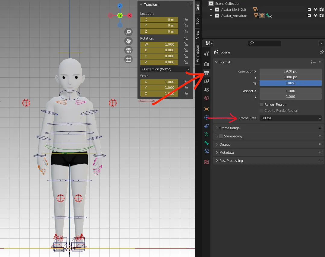 Make sure the framerate is set to 30 fps before starting.
